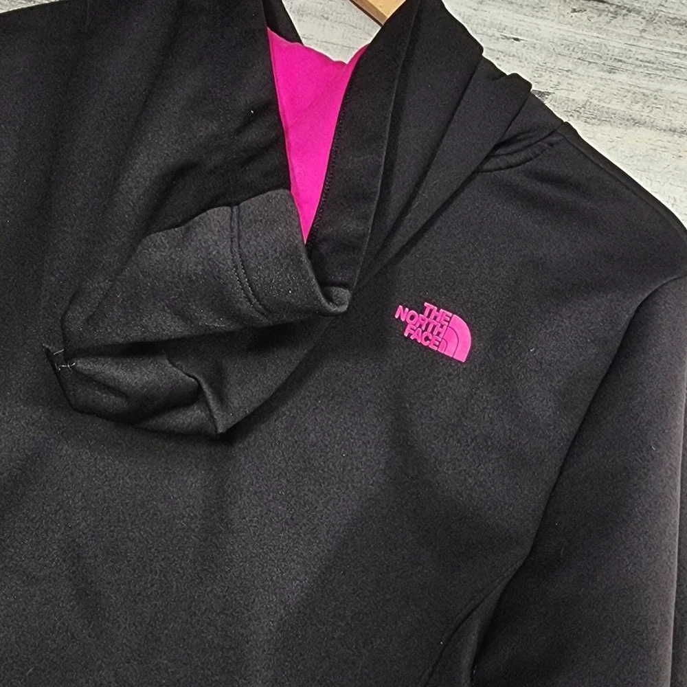 The North Face Hoodie Women Medium Black Pink Logo Pullover Active Outdoors - Picture 5 of 10